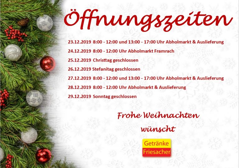 Weihnachten 2022 laden öffnungszeiten